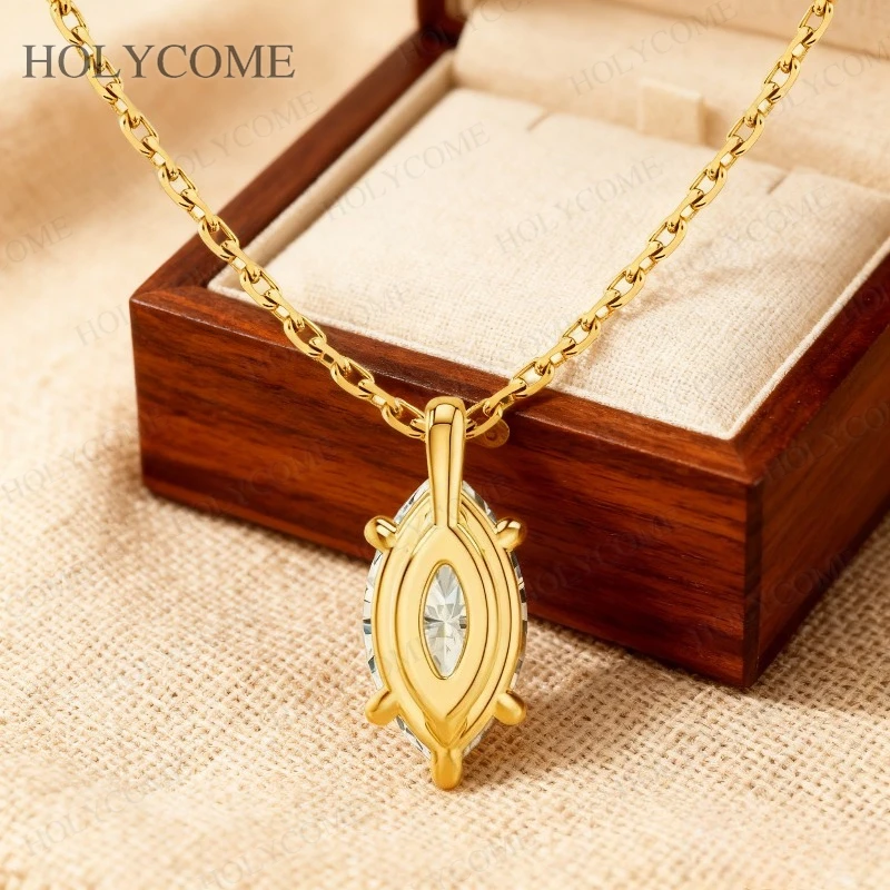 925 Sterling Silver 0.5-2CT Custom Pendant Neckalce Moissanite D Color VVS1 Sparkling For Lady Christmas Party Jewelry Gifts