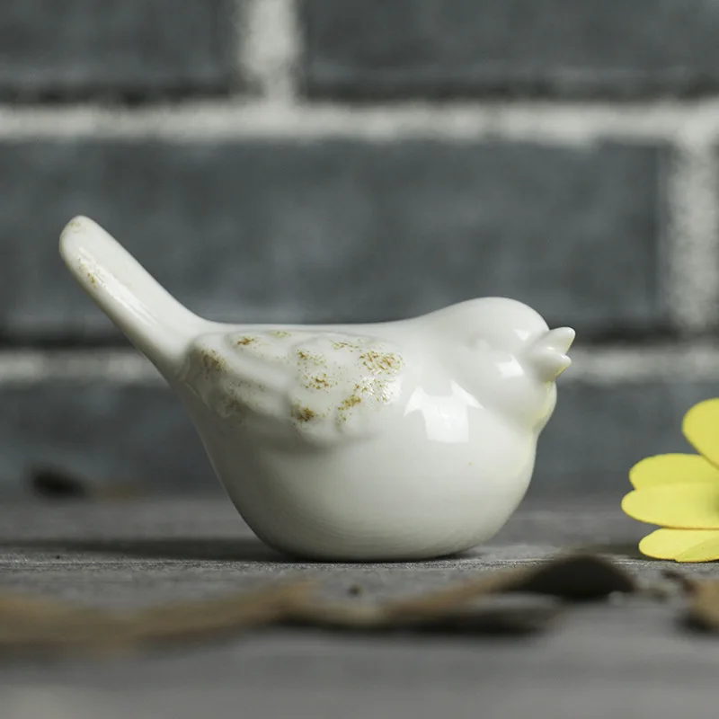 Lovely Ceramic Birds Nordic Style White Home Decoration Desktop Ornaments Creative Craft Gift Landscape Figurines Animal image 5