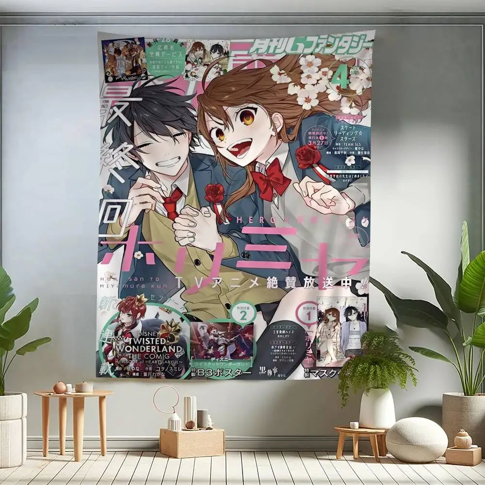 Horimiya Anime Tapestry Art Printing Japanese Wall Tapestry Anime Wall Hanging Home Decor