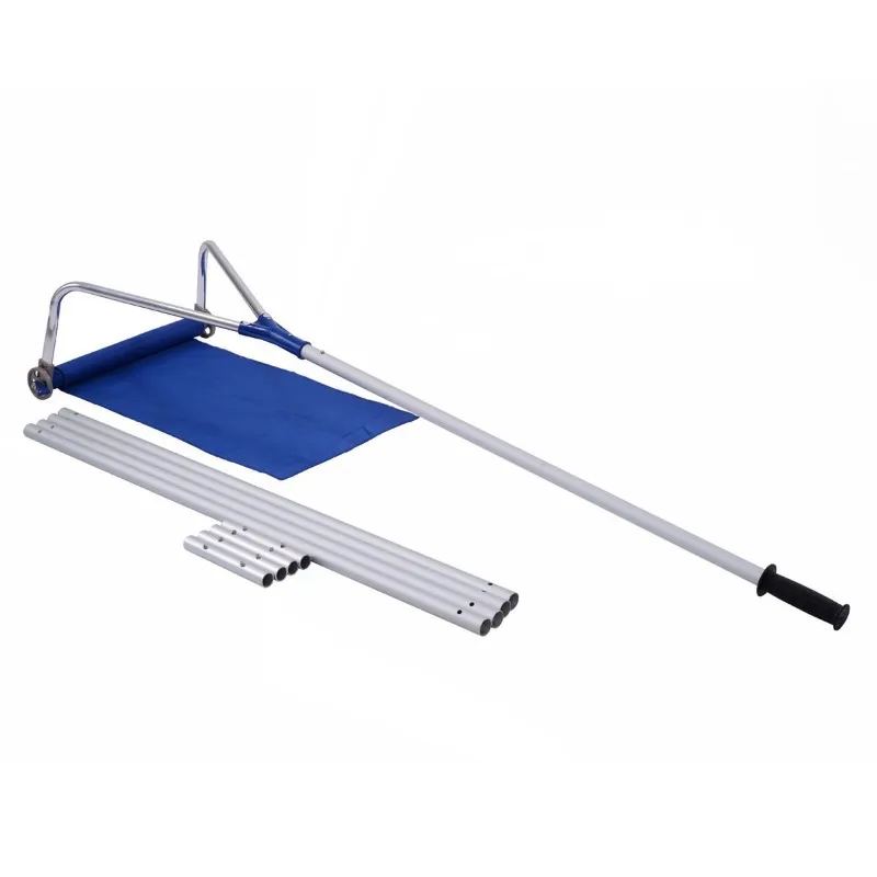 Adjustable Long‑Handle Aluminum Roof Snow Rake With Oxford Fabric Blade Roof Snow Removal Tool