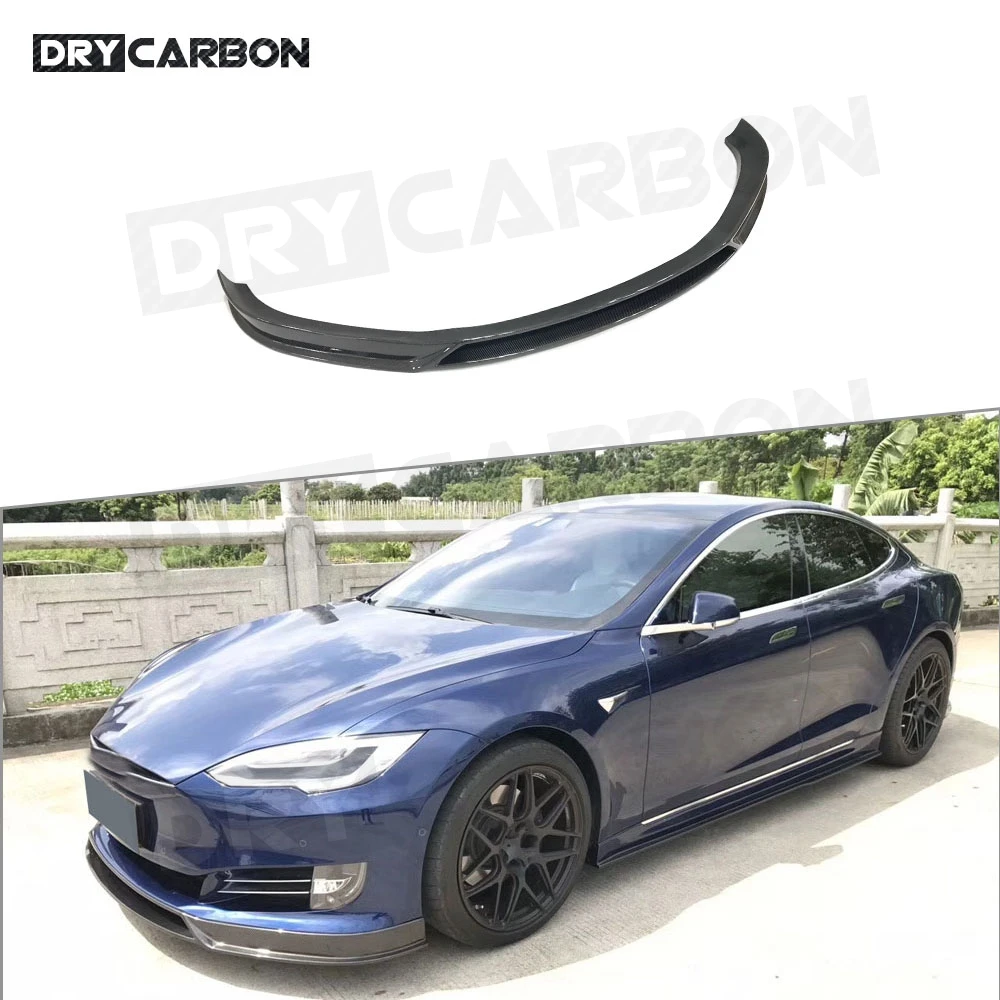 

Carbon Fiber Front Lip Spoiler for Tesla Model S 70D P85D 90D P100D Sedan 4 Door 2012-2017 Head Bumper Chin Guard Car Styling