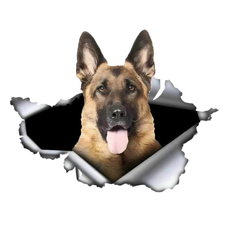 

GS29#7x5 inches German Shepherd Busting Loose Sticker Car Decals, Weather-Resistant Vinyl Stickers for Windows, Bumper, Laptop
