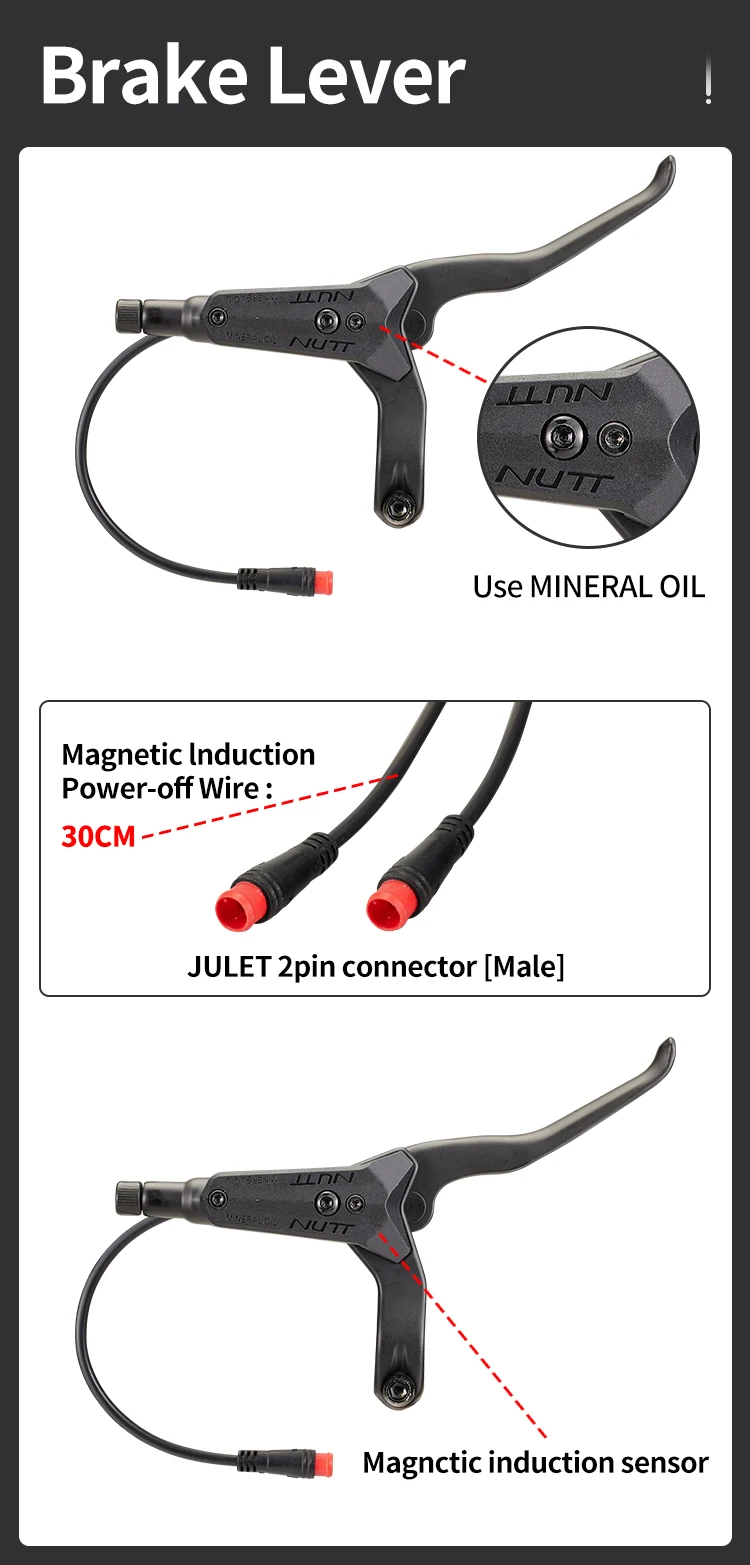 NUTT Y-5 4-Kolben-Elektrorollerbremse, hydraulische Scheibenbremsen, 140 160 180 Rotor für A5-D KUGOO Zero Dualtron Kaabo Mantis – Detail 7