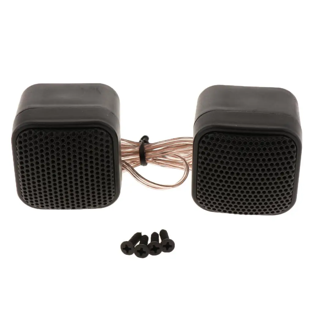 2x Car Silk Square Tweeters Treble Speakers with Installation Screws Set