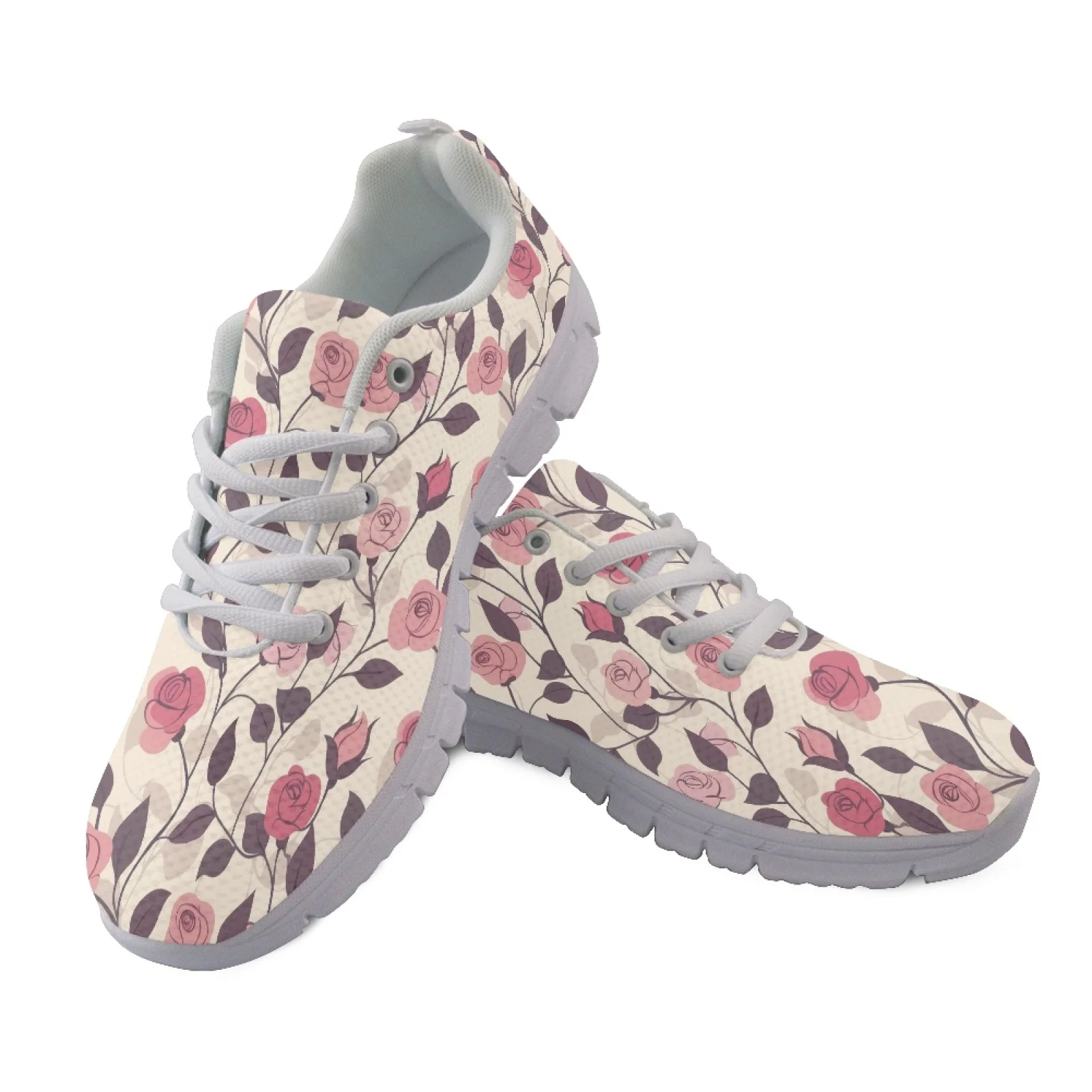 Coloranimal Rose Vine Design Soft Sport Shoe for Men Mesh & EVA Sole Running Shoes Fashion 2026