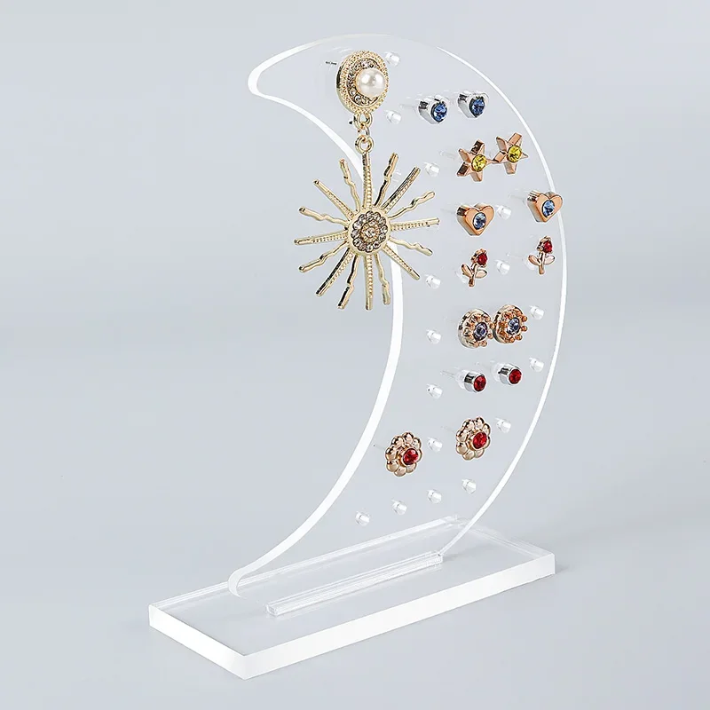 

Acrylic Jewelry Stand For Earrings Ear Studs Show Plastic Jewelry Display Rack Metal Stand Organizer Holder For Necklaces