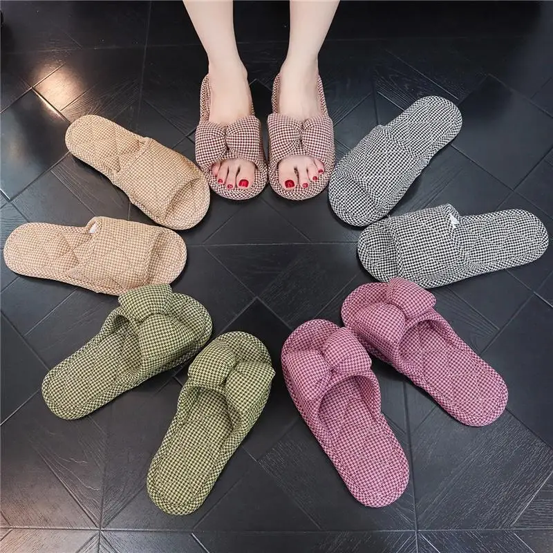 Korean Version of Anti Slip Fabric Sole with Soft Soles for Men and Women, Indoor Silent Floor Slippers for Couples, All Seasons