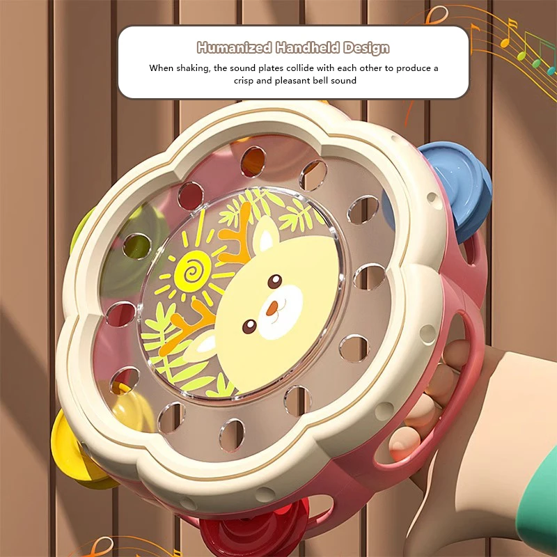 Baby Clapping Tambourine Montessori Musical Instruments Drum Toy Toddler Early Hand Development Interactive Music Toys Kid Gift