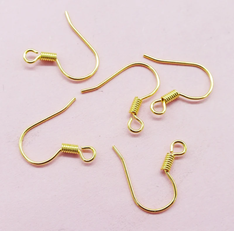 Wholesale 1000pcs/lot Gold Tone Jewelry Beads Making Earring Wire Hook Earring Findings Nickel Free