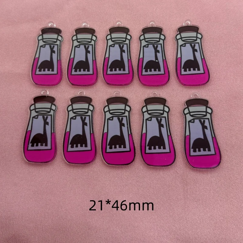 10pcs Acrylic Animal Pendants for DIY Jewellery Making