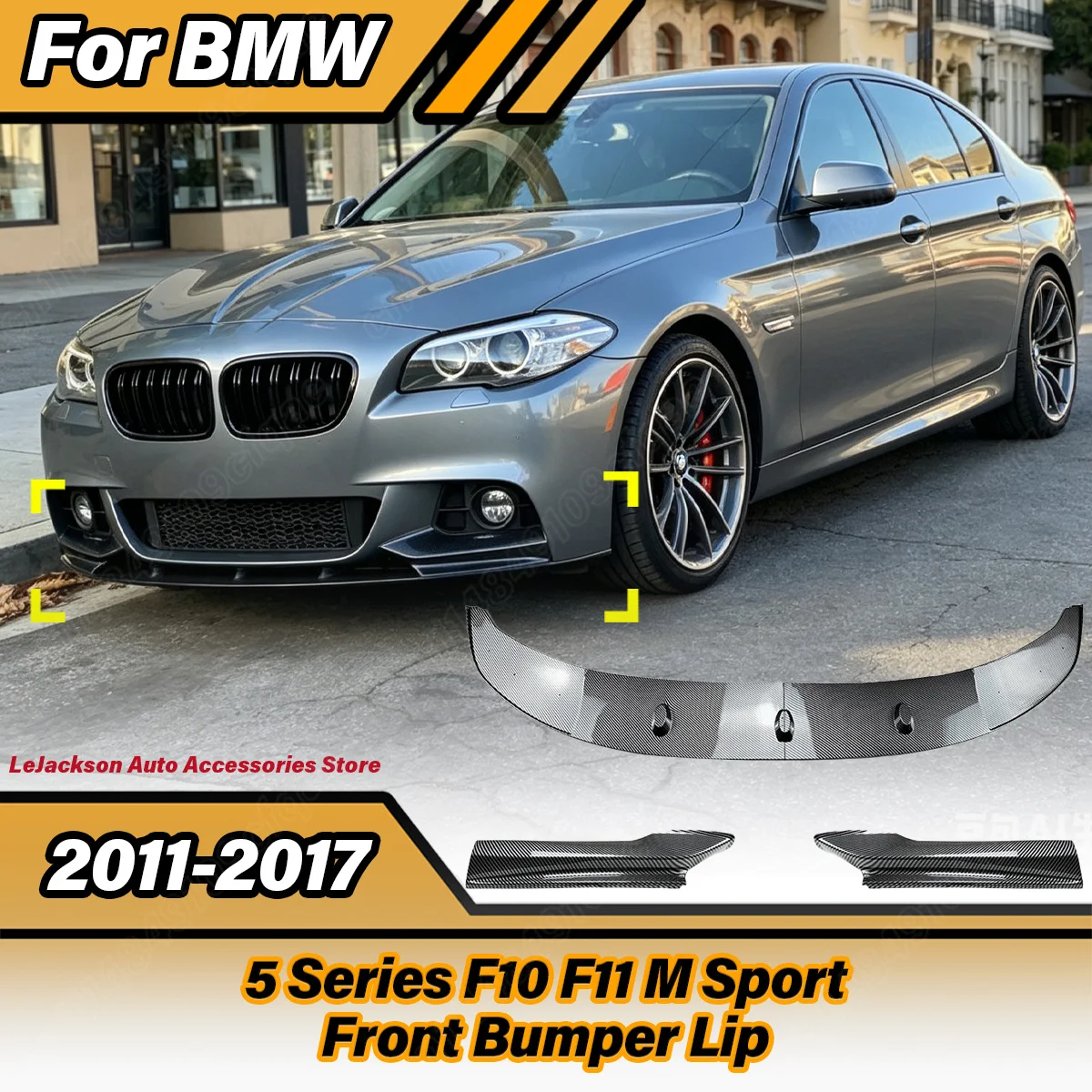 

For BMW 5 Series F10 F11 M Sport 2011 2012 2013 2014 2015 2016 2017 Automobile Front Bumper Lip Body Decorate Modification Kit