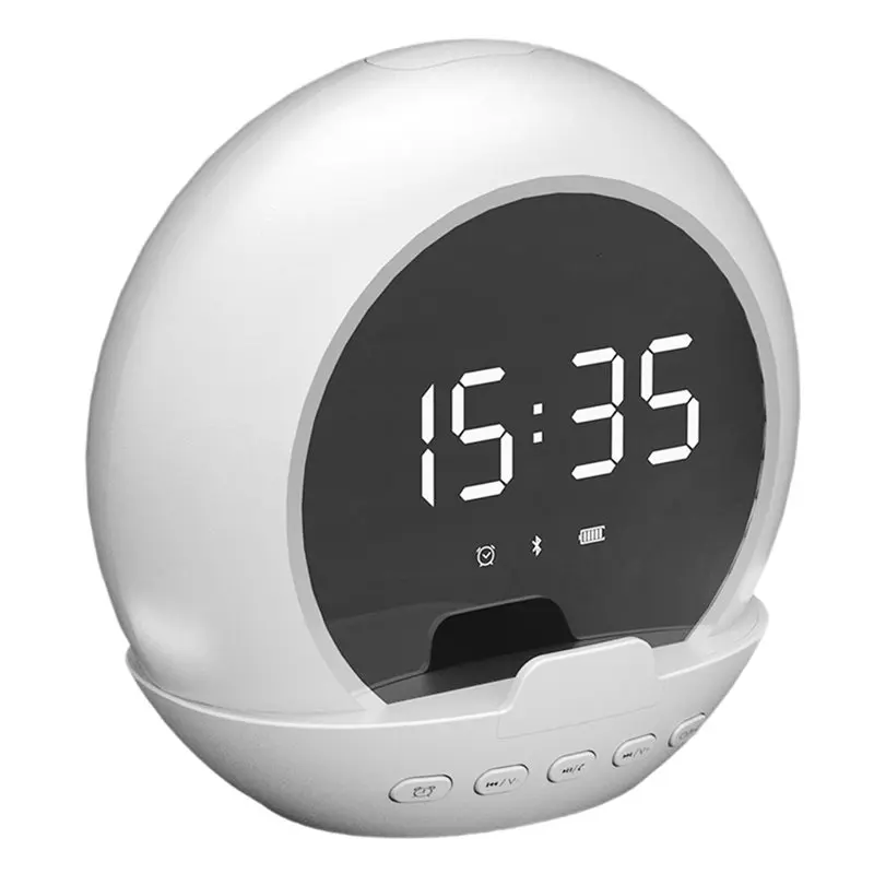 AB41-Digital Alarm Clock Portable Bluetooth Speaker Temperature Display Music Player Rechargeable For Home Outdoors Travel