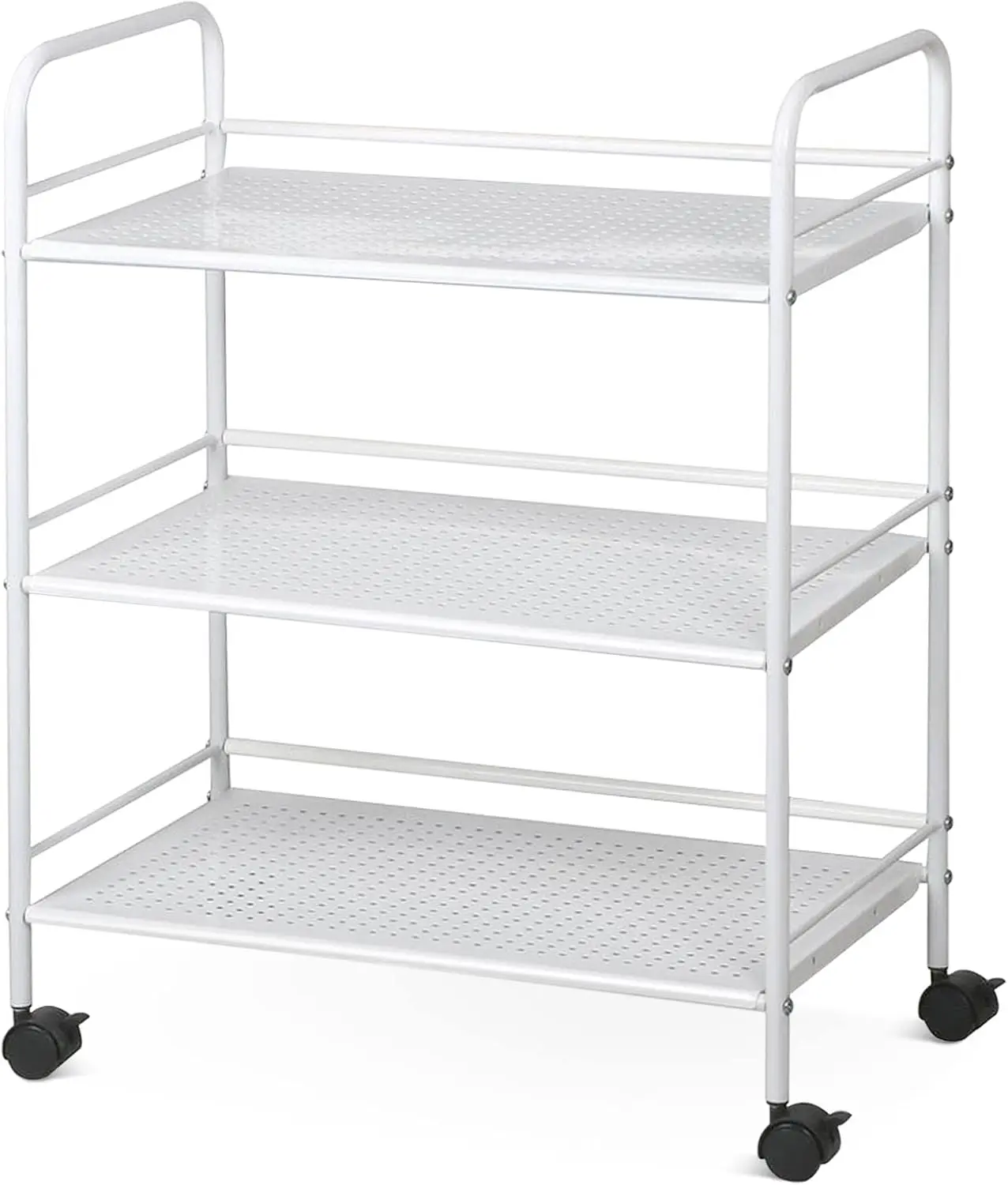 

3-Tier Rolling Utility Cart with Locking Wheels for Kitchen, Office, and Bathroom Storage