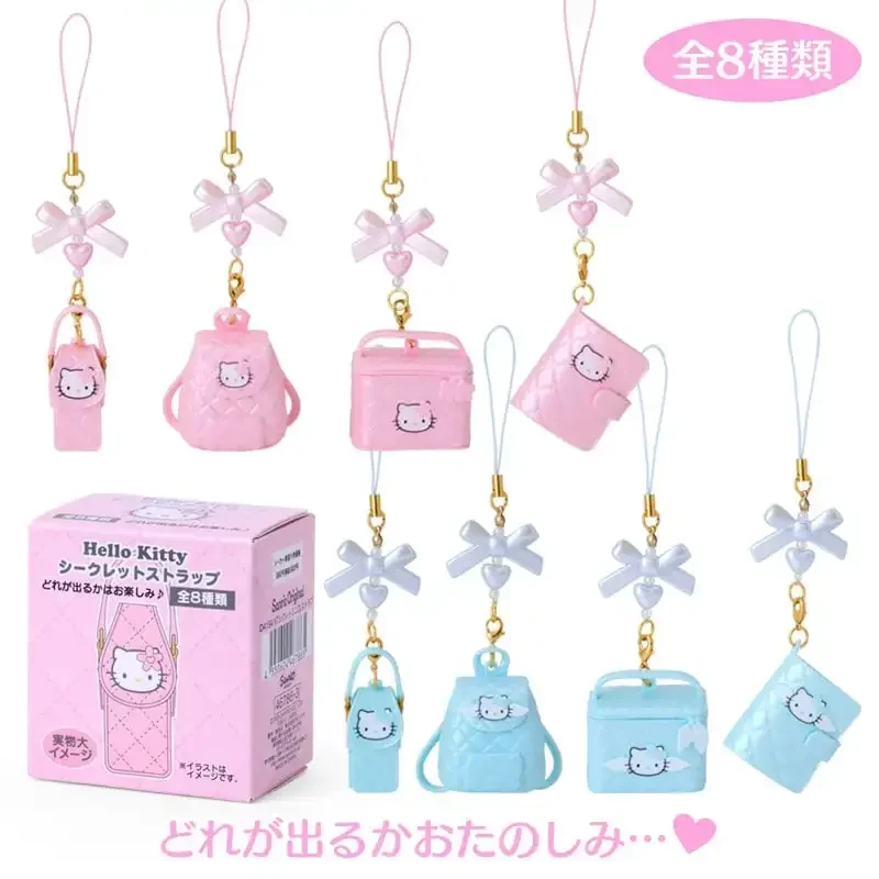 

Sanrio Genuine Hello Kitty Blind Box Blue Pink Simulated Storage Bag Keychain Bag Hanging Anime Cartoon Kawaii Birthday Gift