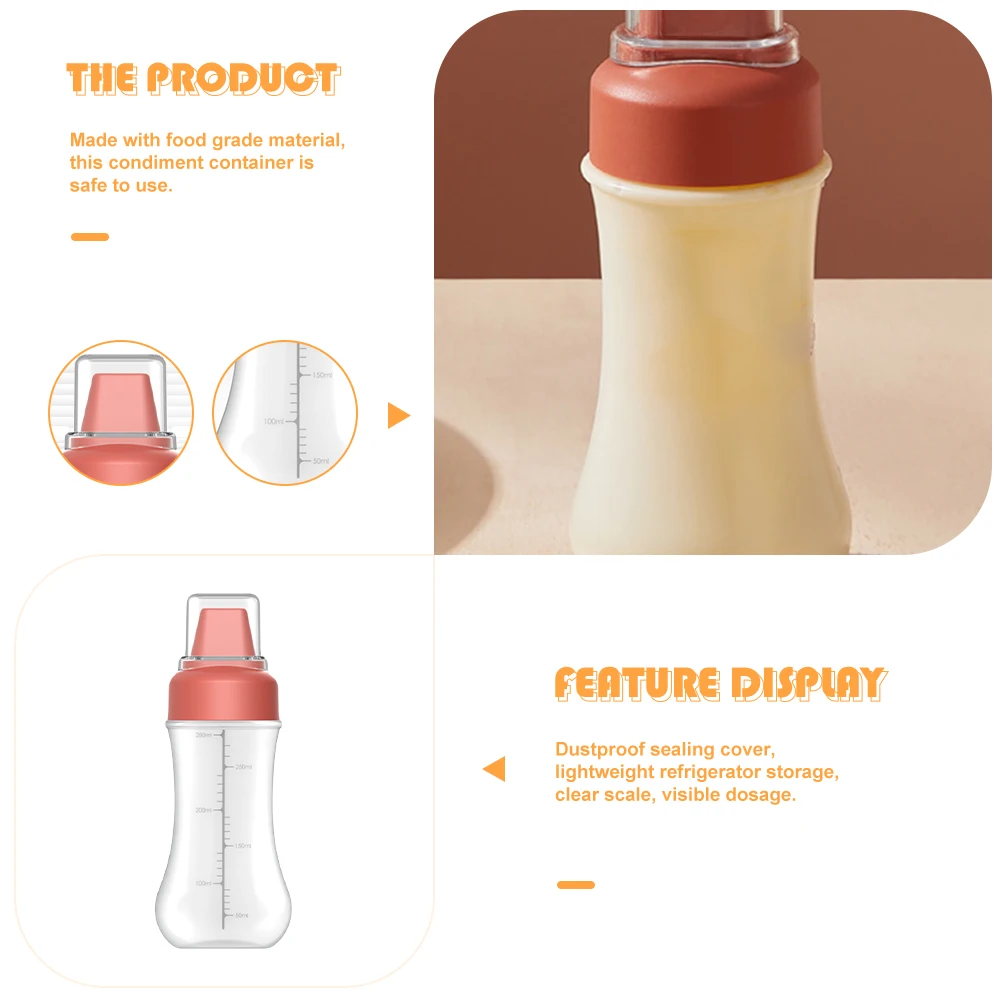 

Perforated Squeeze Bottle for Ketchup Condiments Household Dispenser Oil Food Red Color Dustproof Cover Lightweight Storage