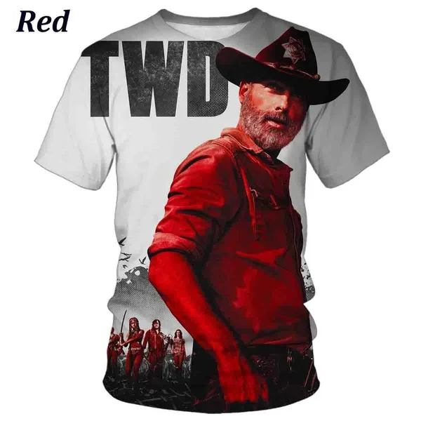 Movie The Walking Dead Printed Top Tees Camisetas Fitness Short Sleeve T Shirt Men Cool T-Shirt Tee Cosplay Men\'s Clothing