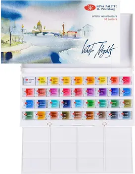 Russian White Nights Artists Grade Watercolour Paint Set 12/24/36 Full Pans for…
