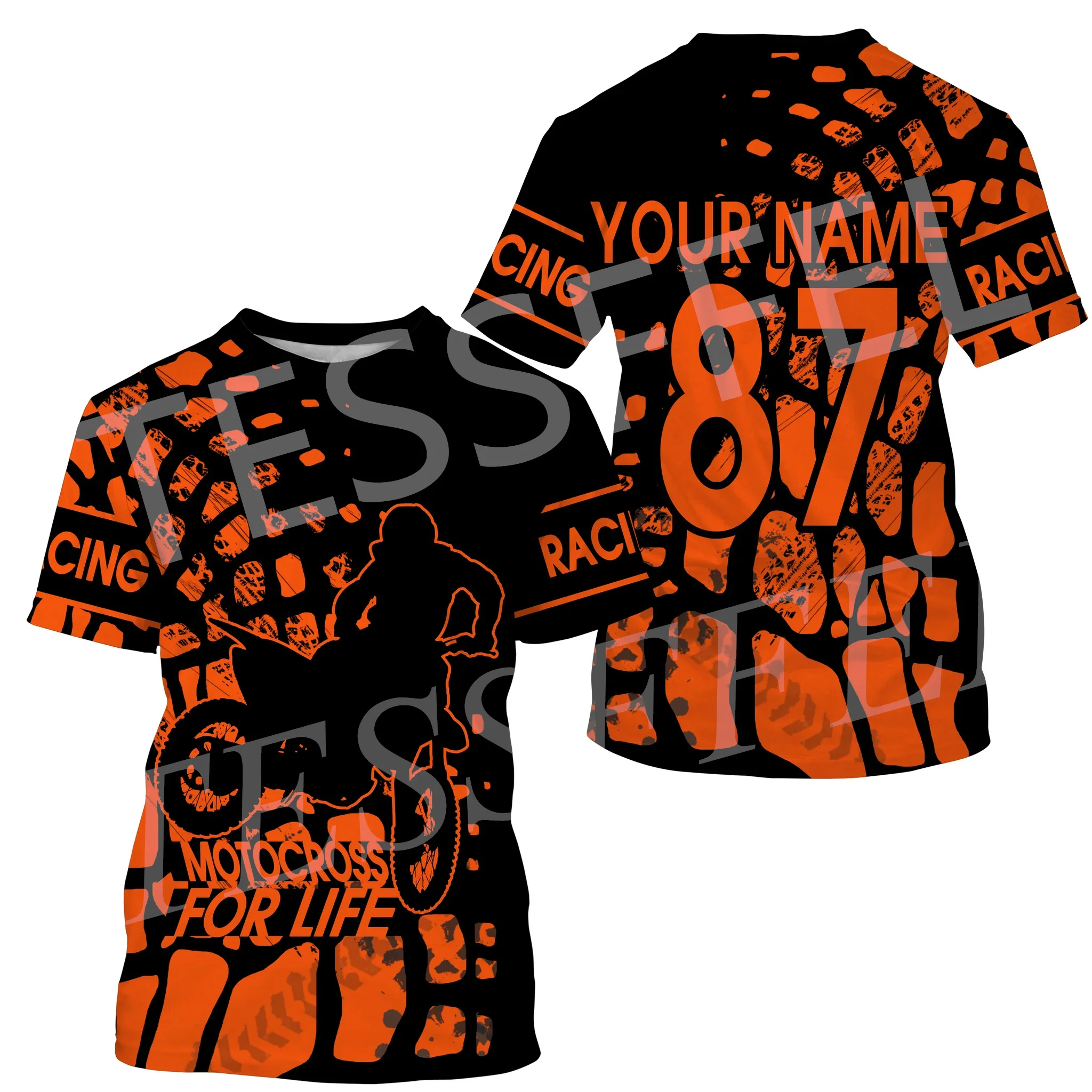 Custom Name Camo Extreme Motorcycle MX Moto Bike Shirts Tattoo 3DPrint Summer Harajuku Casual Vintage T-Shirt Short Sleeves V1