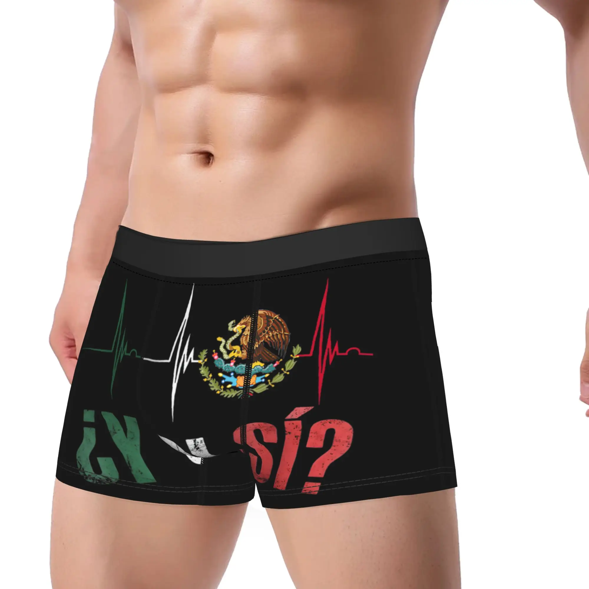 ¿Y Si Sí Spanish Y Si Sí Mexico Mexican Flag Heartbeat Boxershorts Pouch Underwear Hot Sale Shorts Briefs Men's Underpants