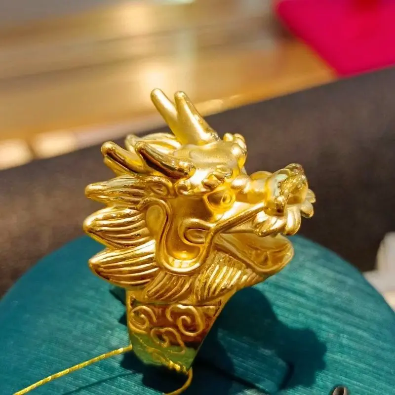 Ethnischer Stil fein geschnitzten goldenen Stil Löwen ring dominierenden Ring modische Männer Schmuck viel Glück Accessoires für den Tierkreis