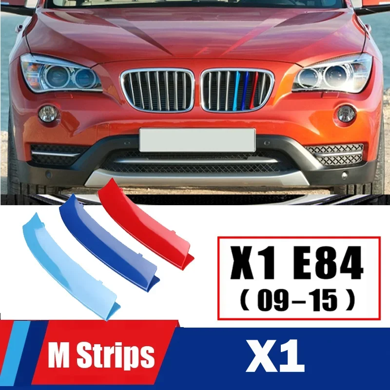 3pcs ABS For BMW X1 E84 F48 F49 U11 Car Racing Grille Strip Trim Clip M Accessories 2009-2018 2019 2020 2021 2022 2023