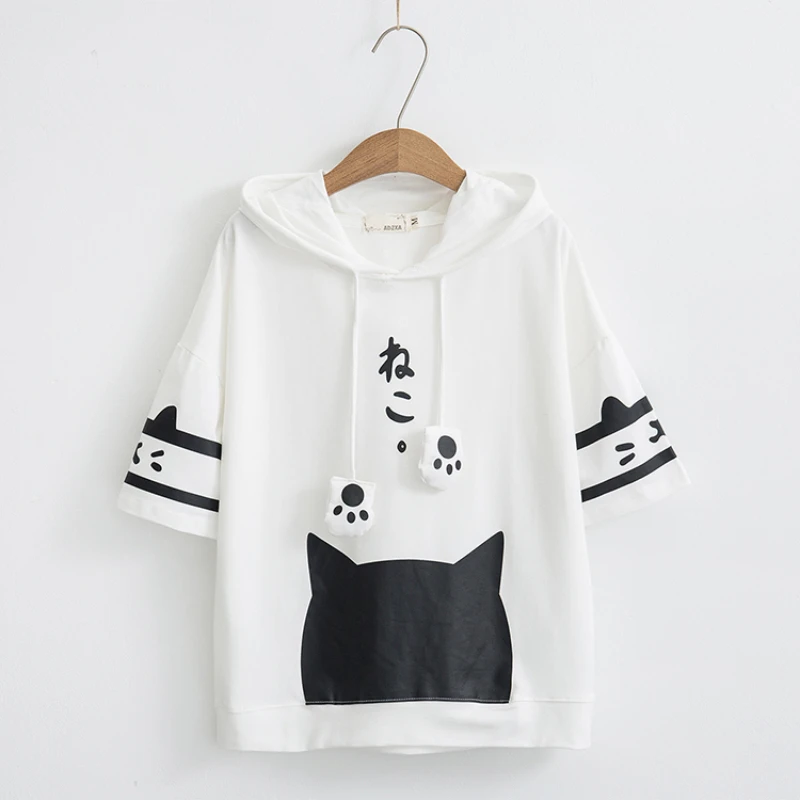 Hoodies Women Hooded Kawaii Clothes Cartoon Preppy Girlish Sweet Designer Japanese Stylish Baggy Summer Толстовка Chic Personal