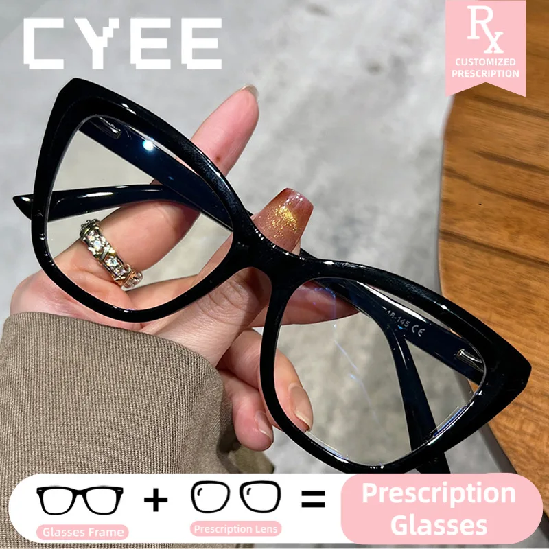 

CYEE Gradient Two-Tone Frame Eyeglasses Photochromic Myopia Anti Blue Ray Glasses Women Customized Prescription Optical Eyewear