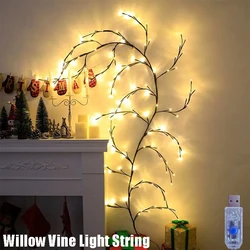 LED String Light Willow Vine Light String USB Plug-in 8 Light Modes Waterproof Decor Lighting for Indoor Holiday Decorations