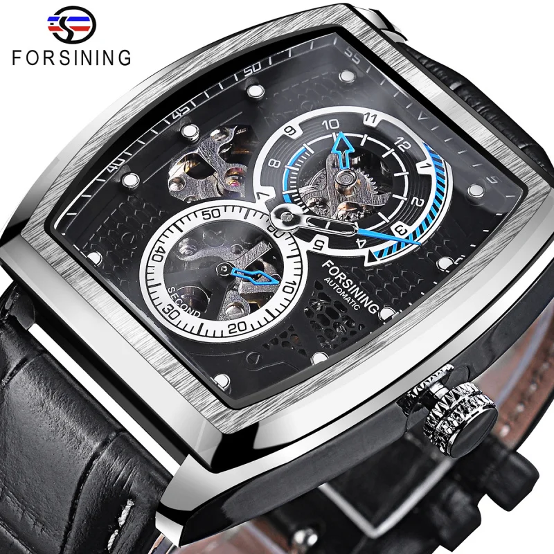 

Official brand of free shippingRectangular Dial Automatic Mechanical Watch Men's Waterproof Belt Watch Casual