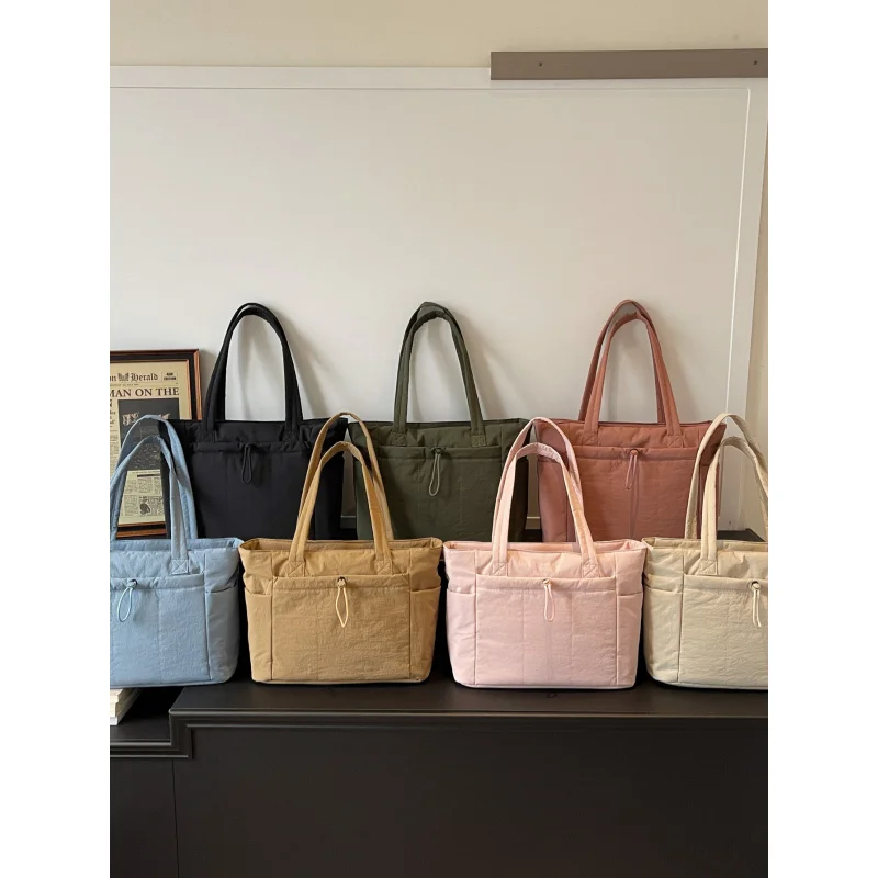 2026New simple commuter tote bag, laptop shoulder bag, large capacity, lightweight, waterproof Oxford cloth handbag for women