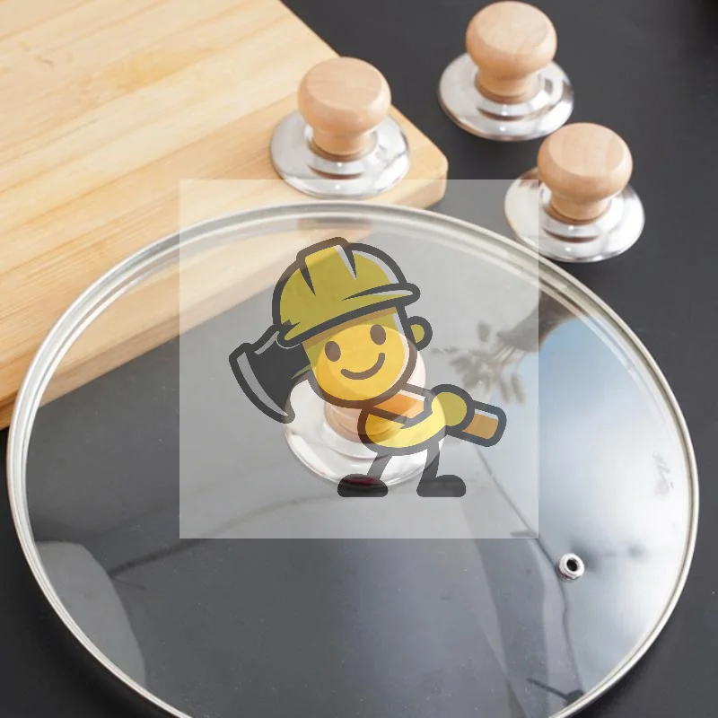 3 PCS Universal Pot Lib Knobs Caps Wooden Heat-Resistant Cooking Pan Lid Covers Replacement Lifting Handle Cookware Handgrip