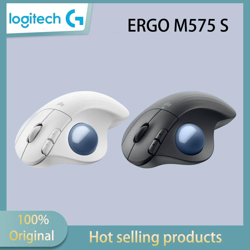 Logitech ERGO M575 S ergonomic mouse with wireless 2.4G receiver, trackball mouse, wireless Bluetooth dual-mode office mouse