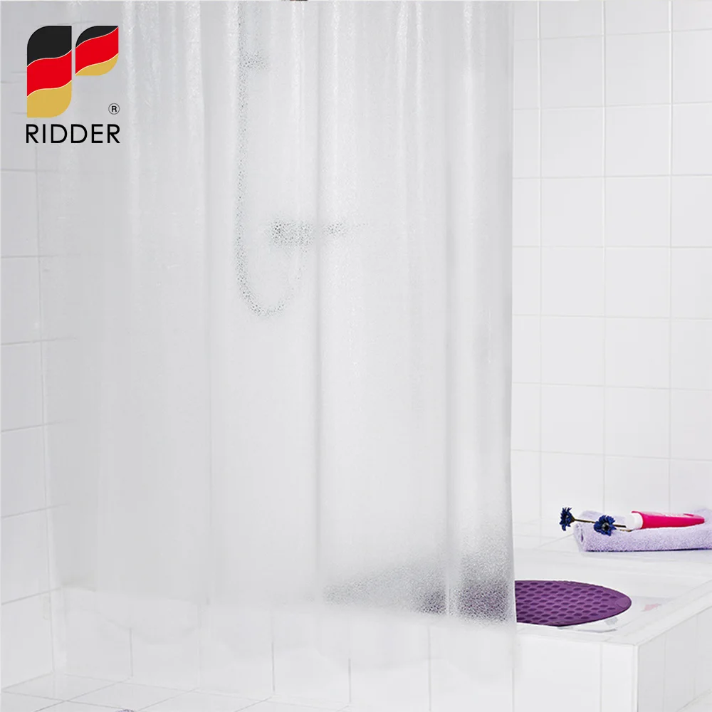 RIDDER 200*180cm Shower Curtain EVA shower curtain waterproof translucent with Rust Proof Grommets,shower curtain for bathroom
