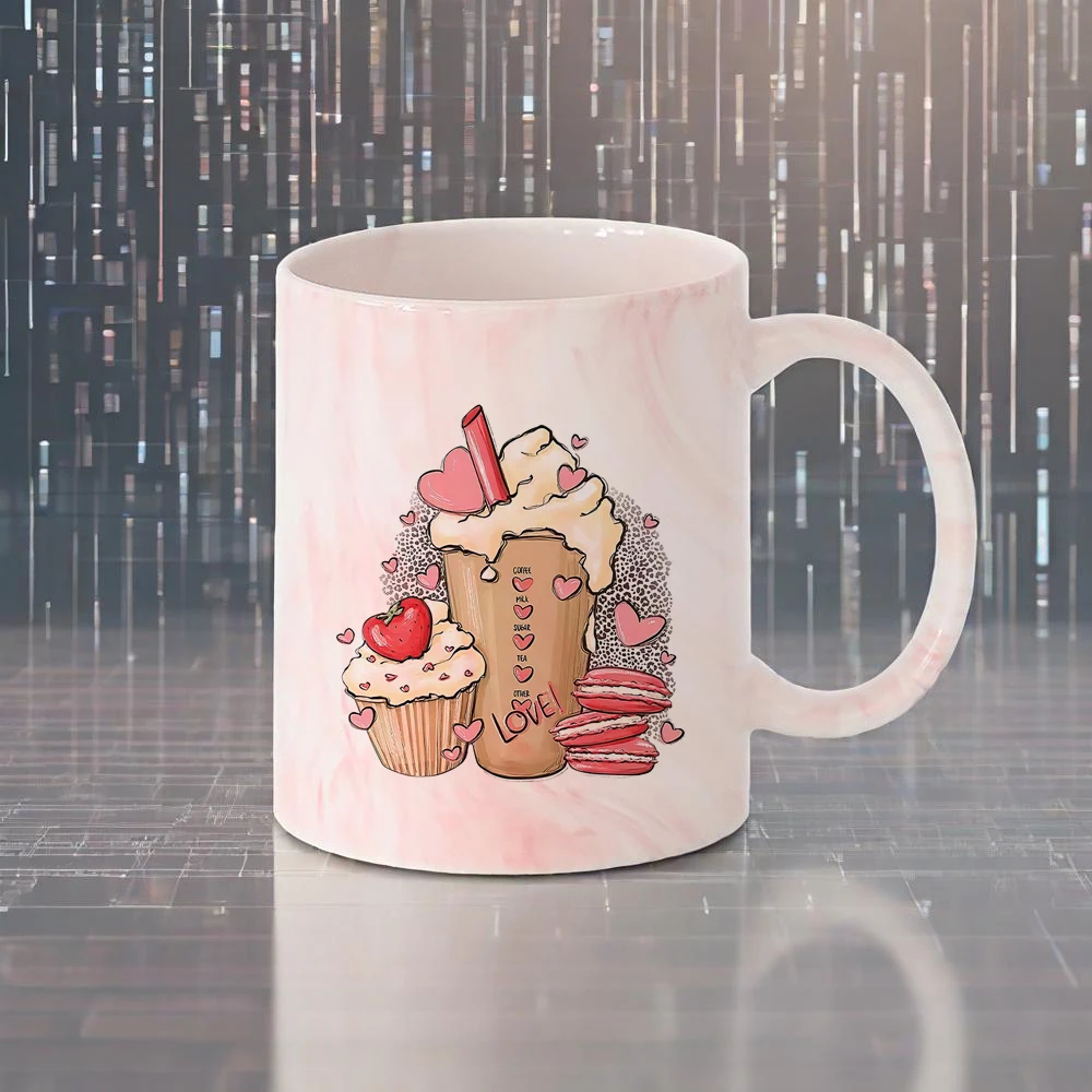 

Romantic Pink Coffee Mug Coffee Cups 11oz Mug of Jesus Is Love Pink Plaid Water Drinkware Daily Use Office Household Hotel Use