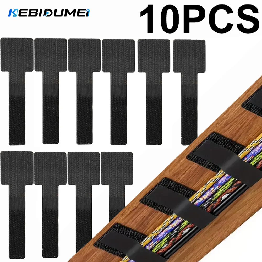 KEBIDUMEI Reusable Hook Loop Cable Ties Self-Adhesive Power Cord Holder Adjustable Cord Storage Desktop Organizer Manager