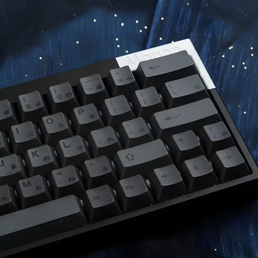 Minimalist Grey Japanese Original Height Keycaps Pbt Heat Sublimation Suitable for HI75 RK98 N75 VGN F87 104 and Other Key