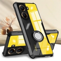 PocoX7Pro Case Clear Acrylic Shockproof Coque For Xiaomi Poco X7 Pro Poxo X7Pro 5G Magnetic Holder Ring Protective Shell Cover