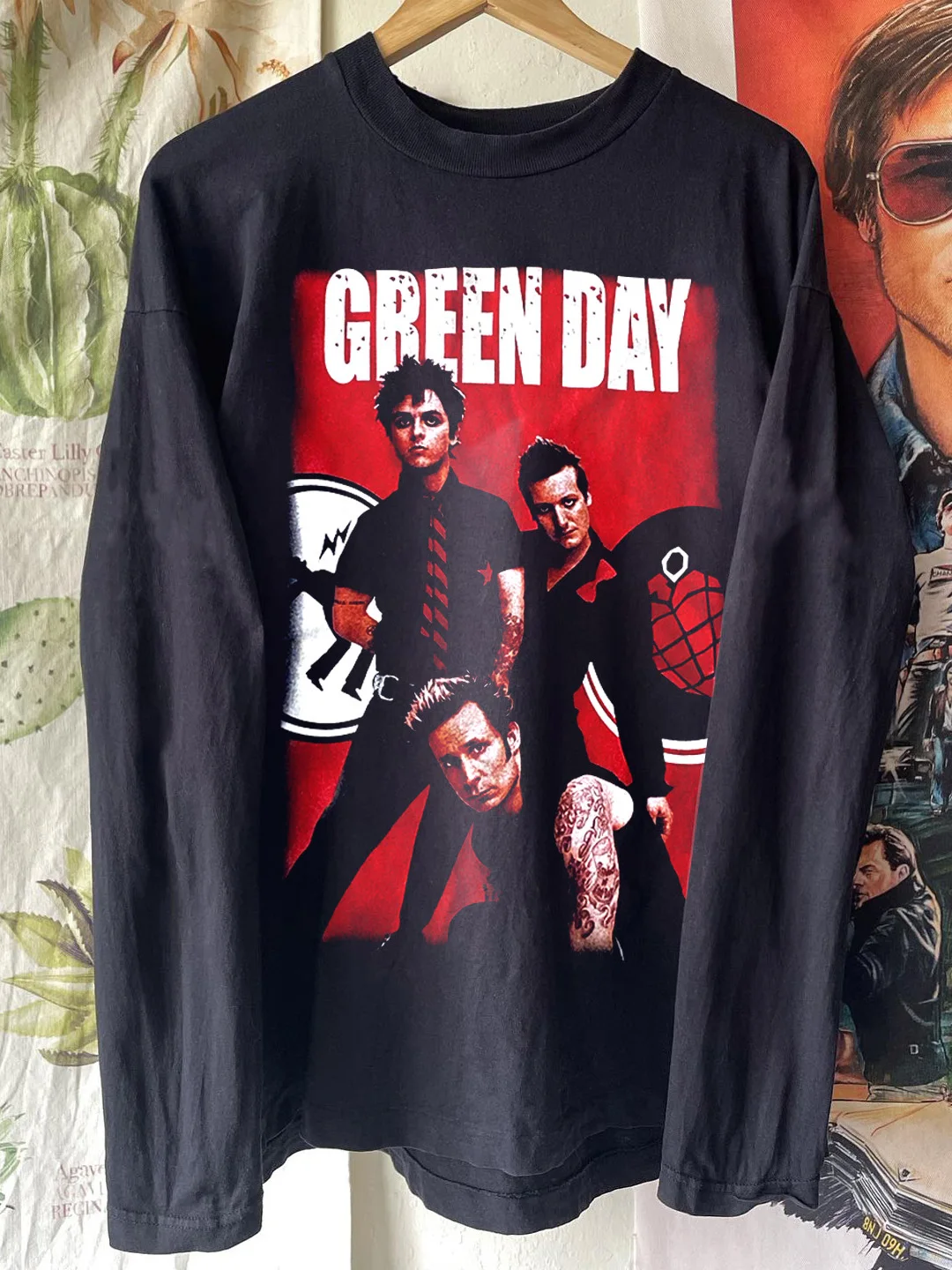 Green Day American Punk Vintage Long Sleeve T-Shirt Unisex Loose Fit Breathable round Neck Print Top for Youth Daily Wear