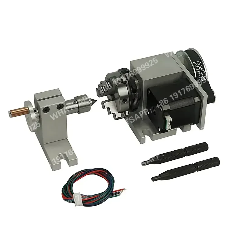 50mm 3 Jaw Chuck Rotary a 4th Axis Tailstock for Cnc Router Engraver Milling Machine 4 Axis Kit
