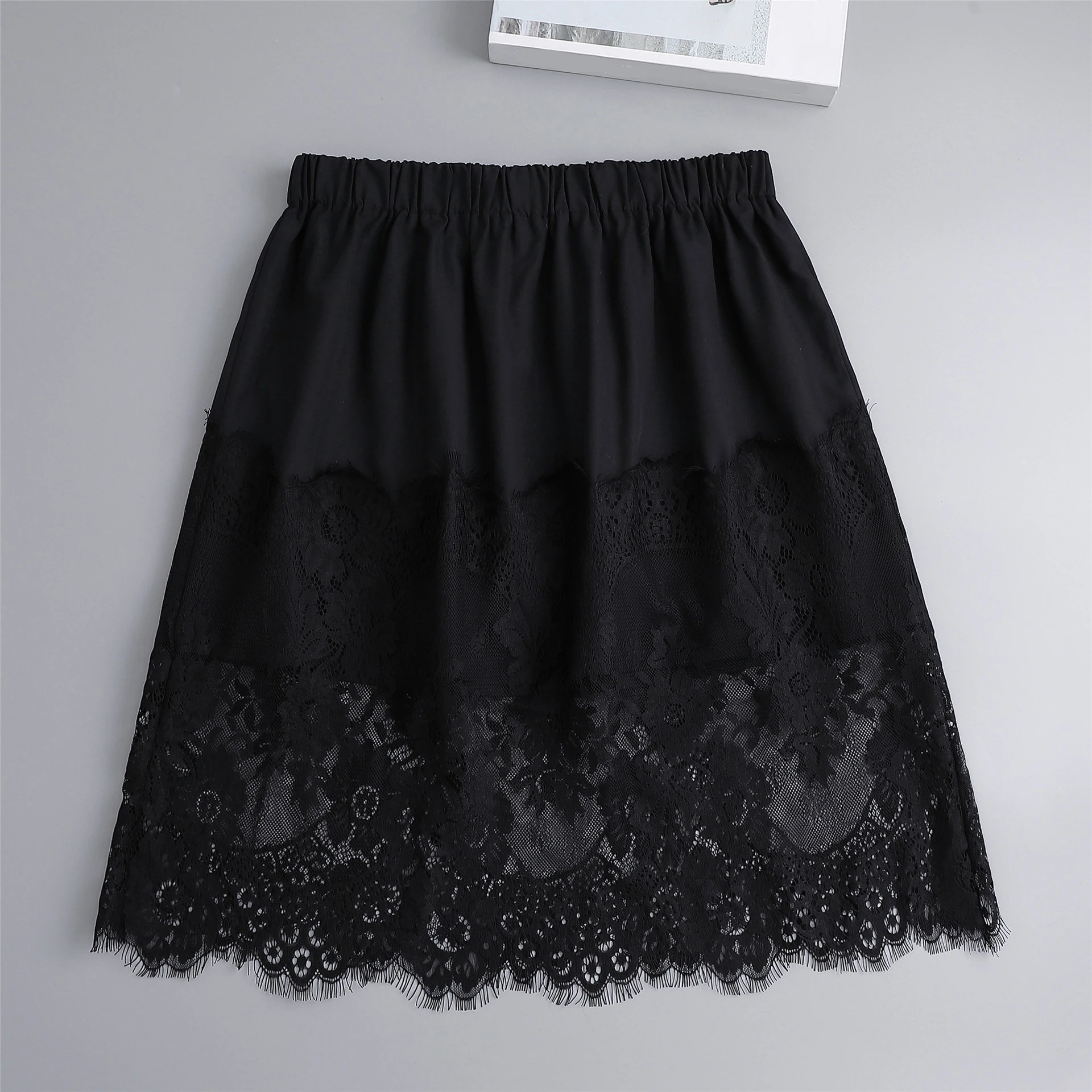 Lace Floral Fake Skirts for Women Shirt Extenders Adjustable Fake Top Lower Sweep Fake Hem Detachable Waist Underskirt