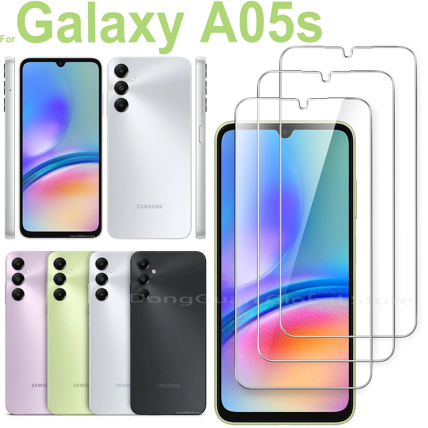 Screen Protector For Samsung Galaxy A05s Tempered Glass No Bubbles 9H Hardness HD 1/2/3/4Pcs