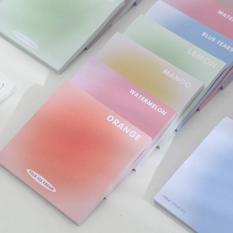 50 Sheets Gradient Color Post N Times Sticky Note Sticker Bookmark Self Adhesive Note Memo Pads Point It School Stationery