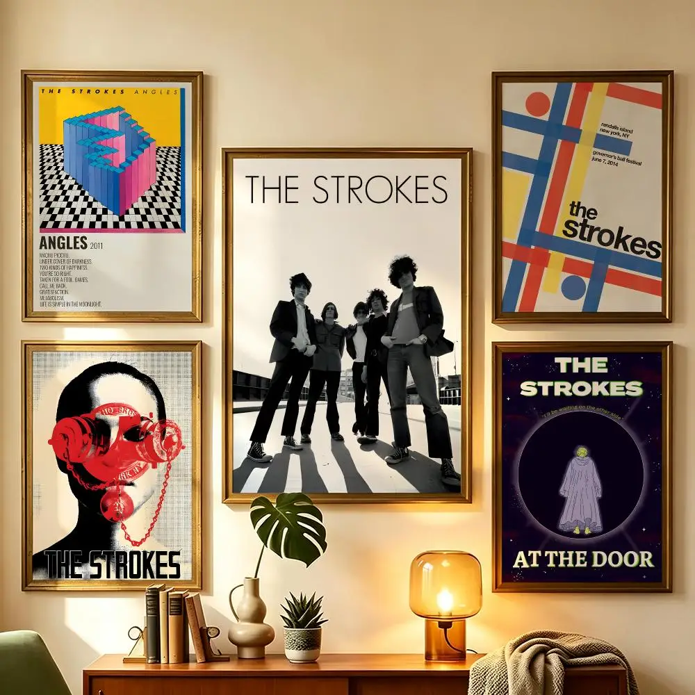 band The Strokes Poster Wall Sticker Poster Decal PP Material Self-Adhesive Waterproof for Living Room Home Wall Decor