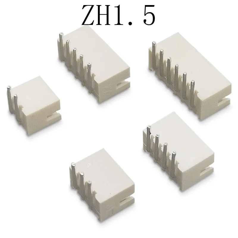 

50PCS ZH1.5 1.5mm pitch connector Right Angle Pin socket 2P 3P 4P 5P 6P 7P 8P-12P Right Angle Pin Male Micro JST Socket