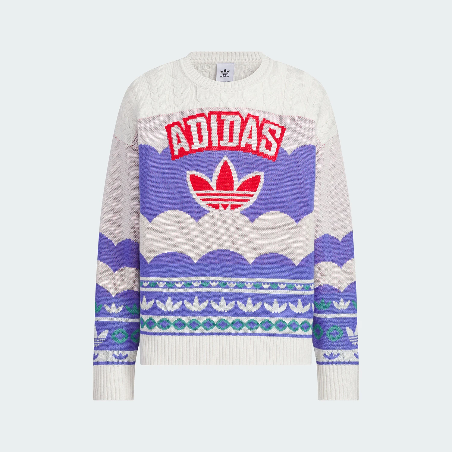 アディダス公式オーセンティック ユニセックス ルーズ ラウンドネック プルオーバー セーター JL8366