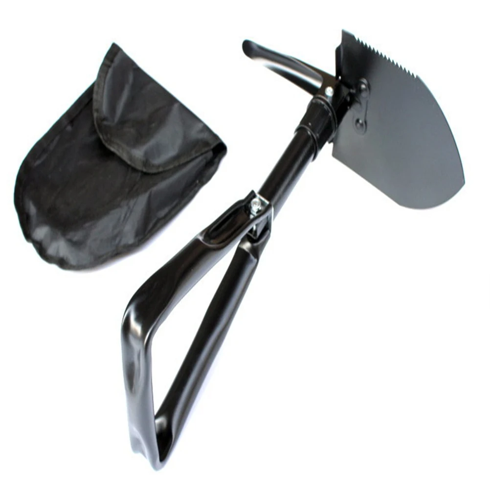 

Folding Shovel Beach Black Small Engineering Shovel Portable Camping Hiking Snow Fishing Hunting Gardening