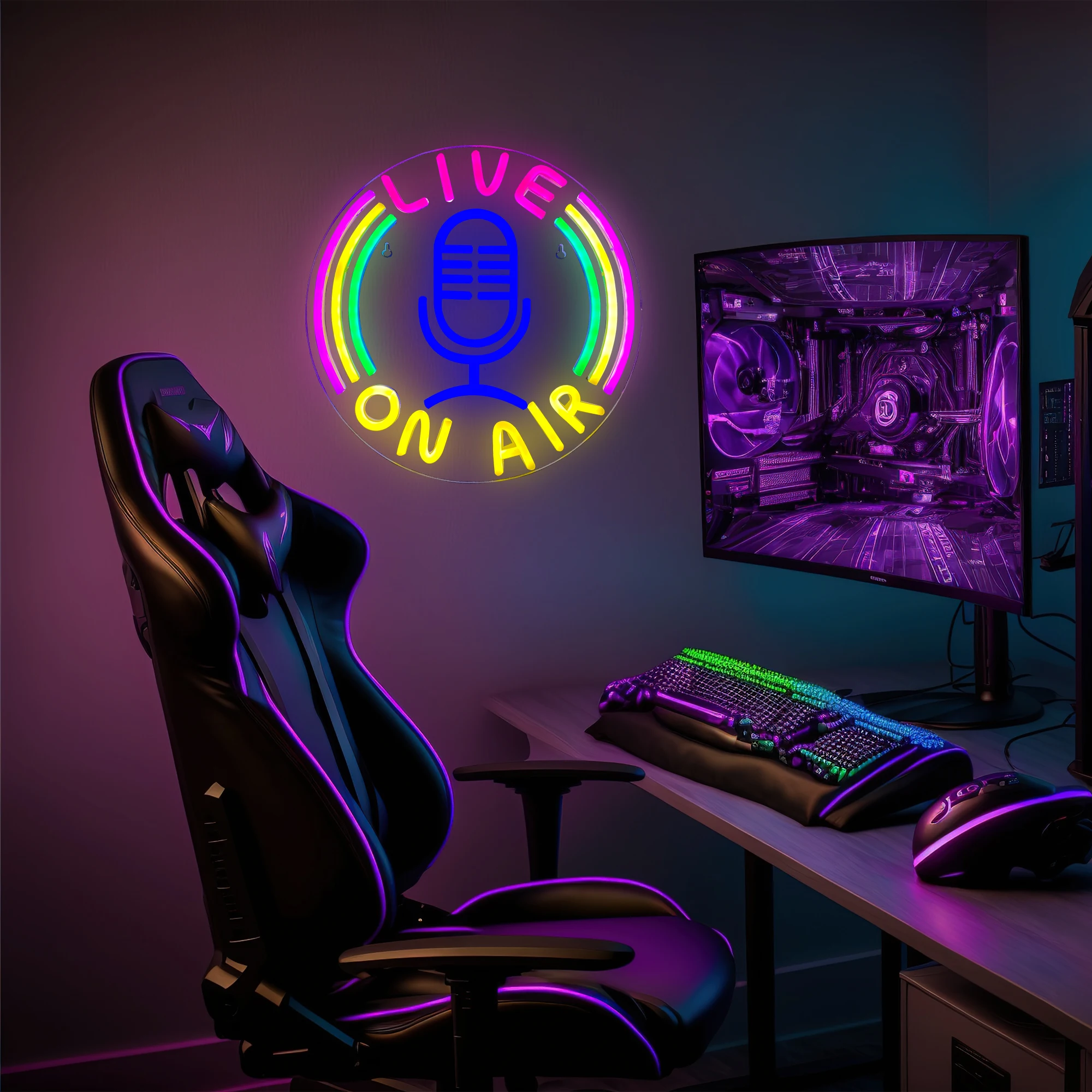 Live On Air Neon Bord Led Muur Decor Borden Studio Game Room Omroep Kamer Jongens Kamer Tieners Geschenk Esthetische Decor Neon Lichten