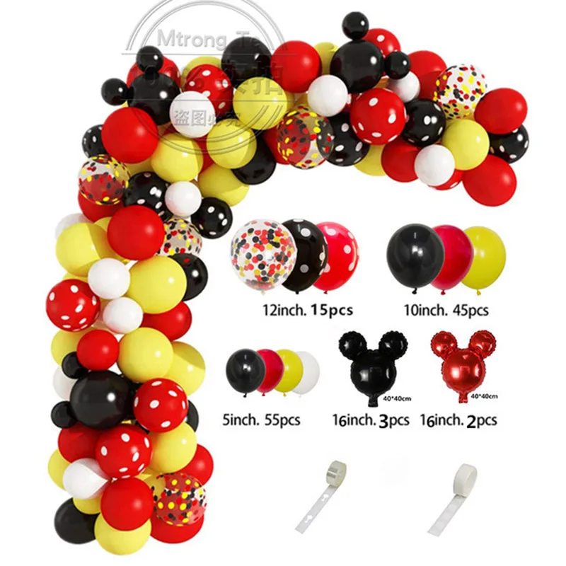 Red Black Yellow Balloon Garland Arch Kit Birthday Party Ball Supplies Baby Shower Wedding Confetti Latex Ballon DIY Decorations