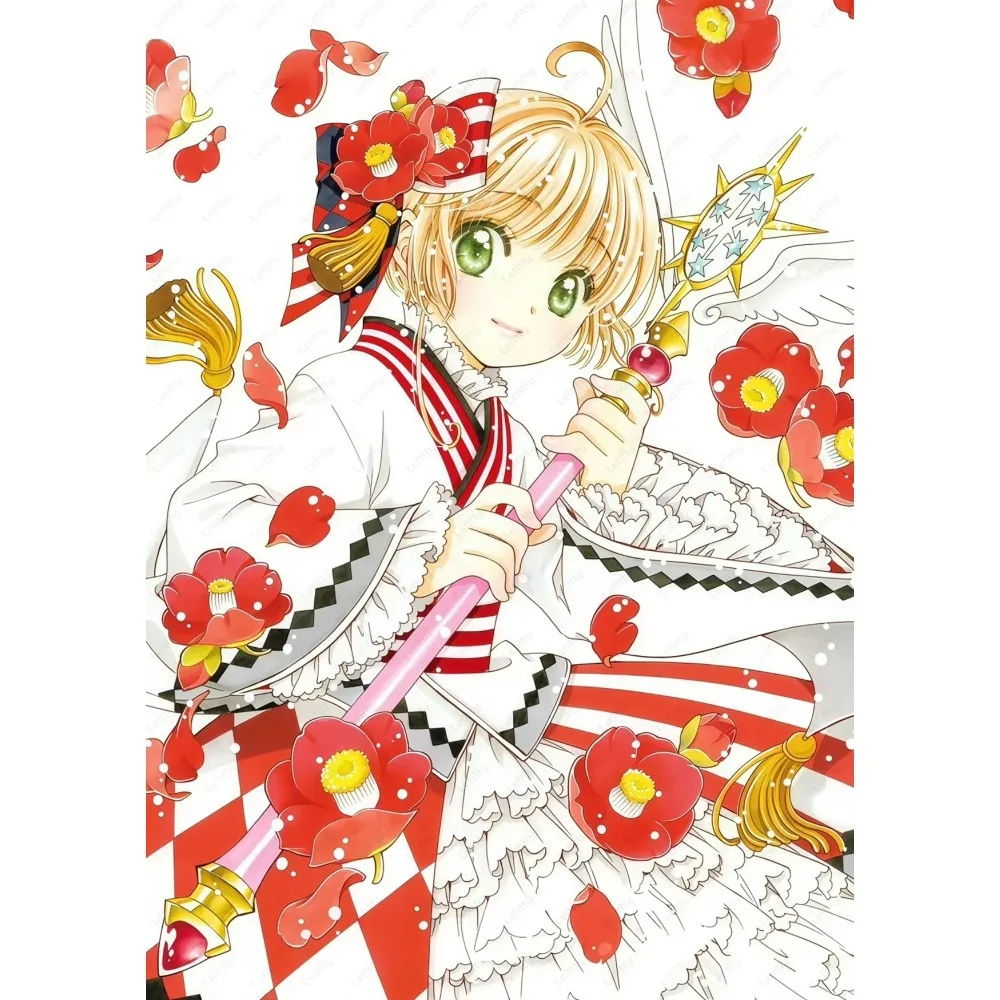 C-Card CaptorS S-Sakura Kawaii Pink Girl Poster Sticky Wall Art Printing Wasserdicht Home Living Bed Room Bar Ästhetisches Dekor – Detail 11