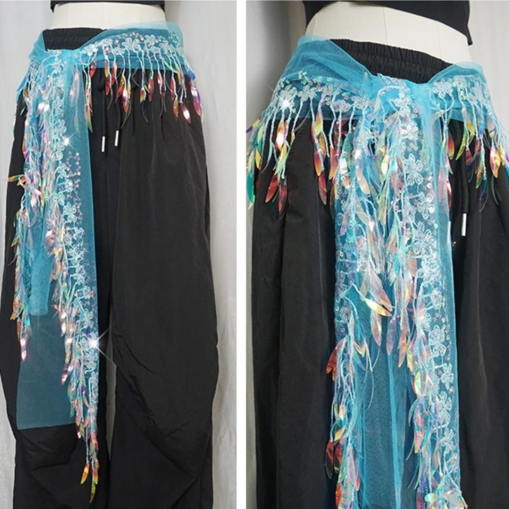 إمرأة ملابس رقص الجاز وشاح الورك الترتر شرابة الدانتيل متابعة الرقص الشرقي اكسسوارات ارتداء حزام أحزمة وسط شرقية الأوشحة الورك